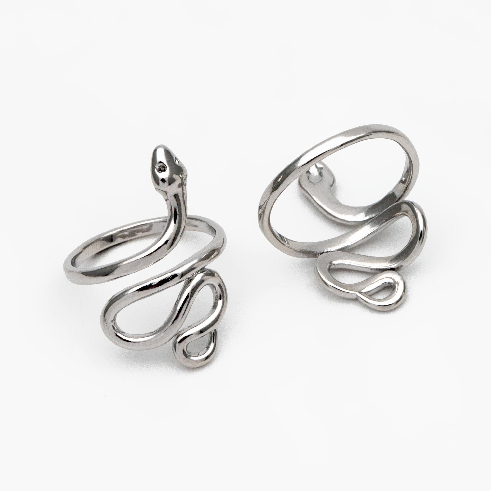 4pcs Gold/ Silver Tone Snake Ring, Open Serpent Ring, Reptile Adjustable Band Ring, Punk Animal Jewelry, Fashion Jewelry (#JZ-045)